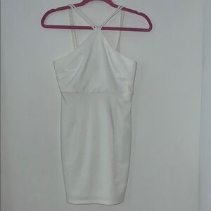 White Halter Mini Dress